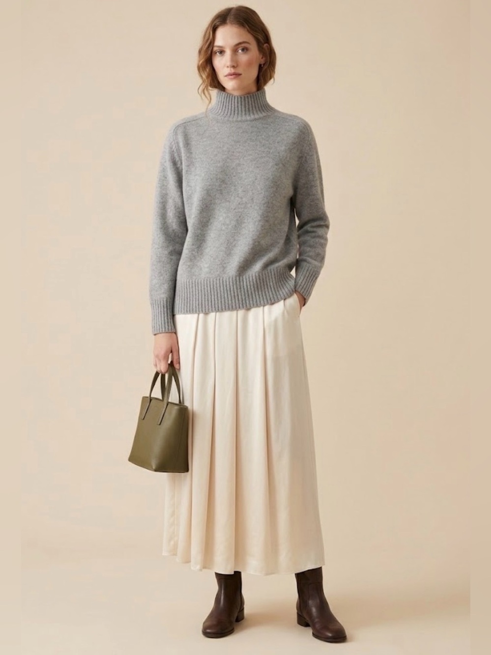 Zara Knit Wool Blend Turtleneck Sweater Relaxed Fit , size S